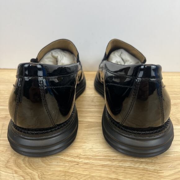 Cole Haan Loafers Black Patent Leather Slip On Grand.OS Lunargrand Size 10.5 main image 12